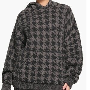 SKIMS Oversized Houndstooth Boucle Sherpa Hoodie NWT